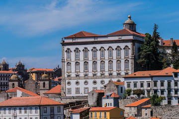 Naklejka na ściany i meble Cathedral Da Se, Episcopal Palace in background. Porto, Portugal
