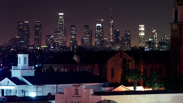  Los Angeles Skyline from Hollywood 01 Time Lapse