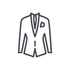 Obraz premium men suit clothes meeting line icon