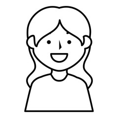 young woman avatar character vector illustration design