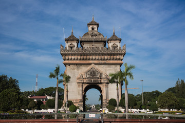 Fototapeta na wymiar Patuxai memorial monument Vientiane, Laos