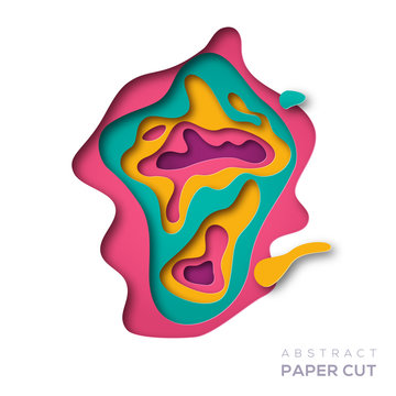 Colorful carving paper shapes
