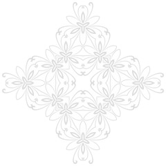 Floral vector light pattern with arabesques. Abstract oriental ornament. Vintage classic pattern