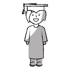graduated avatar character icon vector illustration design