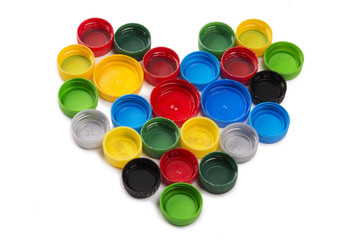 Colorful plastic bottle caps
