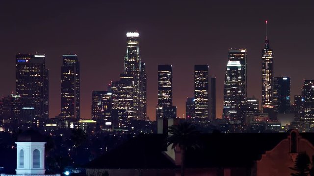  Los Angeles Skyline from Hollywood 05 Time Lapse