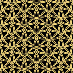 Seamless vector golden ornament. Modern background. Geometric modern pattern