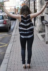 girl posing on the street