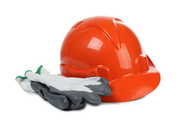 Construction helmet on white background