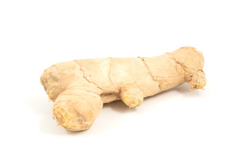 Fresh ginger on white background