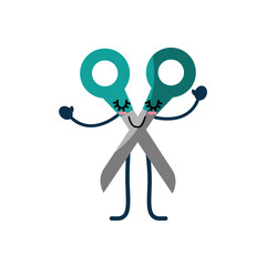 Scissor cute cartoon icon vector illustration graphic design