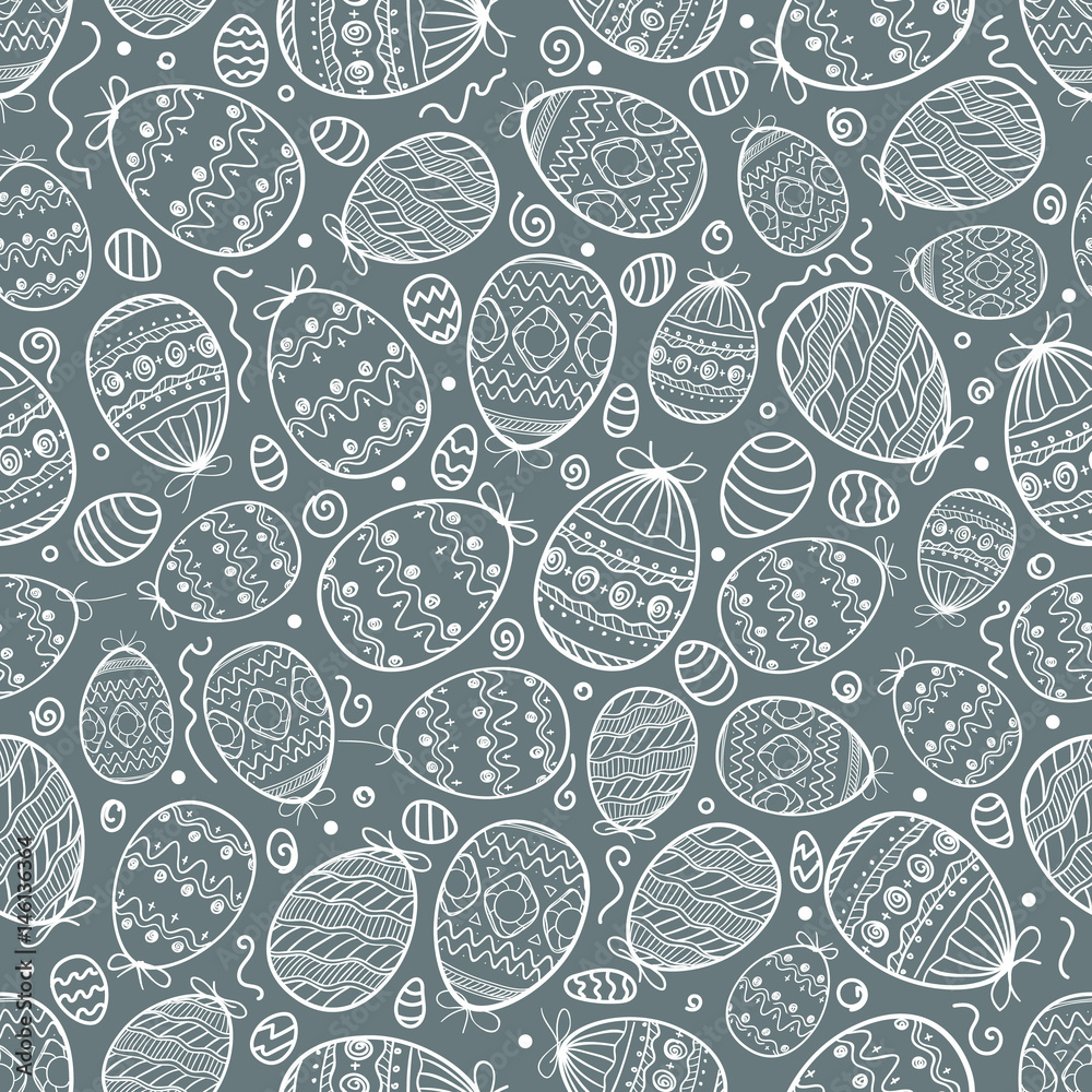 Poster happy easter seamless background. vector seamless pattern of color easter elements