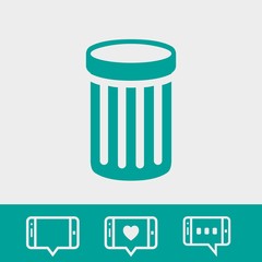 trash bin icon stock vector illustration flat design