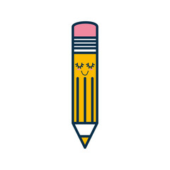 Wooden pencil cartoon icon vector illustration graphic design