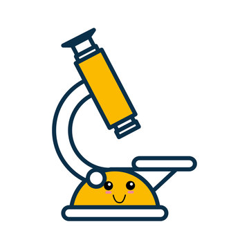 Microscope cute cartoon icon vector illustration graphic design