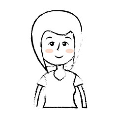 Woman cute cartoon icon vector illustration graphic design