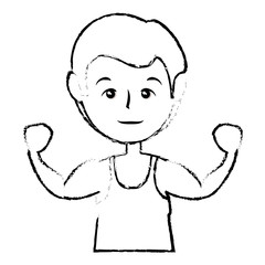 Sport man cartoon icon vector illustration graphic design