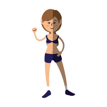 Women fitness cartoon icon vector illustration graphic design