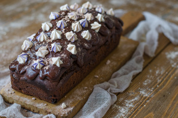 Chocolate cake with avocado banana and chocolate ganache