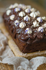 Chocolate cake with avocado banana and chocolate ganache