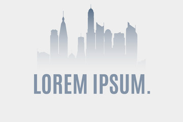 Fototapeta premium Background for your projects. The city is in a fog. A modern metropolis. Vector illustration. EPS 10