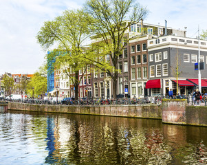Reflection Singel Canal Amsterdam Holland Netherlands