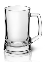 Empty beer mug top view