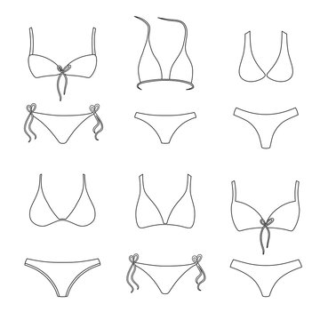 Swimsuits outlined set