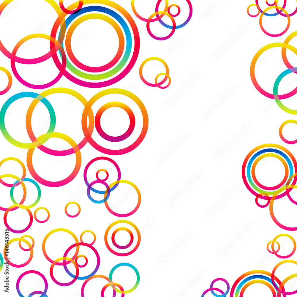 Aufkleber abstract colorful hoop circles frame on a light background.