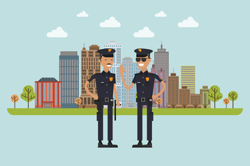 Policeman in uniform. Vector illustration