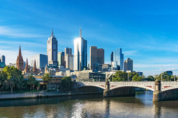 Fototapeta na wymiar Beautiful cityscape of Melbourne CBD