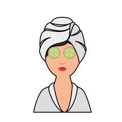 Woman in spa icon vector illustration graphic design