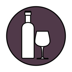 Wine bottle drink icon vector illustration graphic design