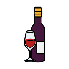 Wine bottle drink icon vector illustration graphic design