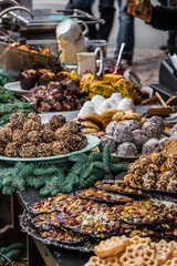 Cookies, pastries, cakes, biscuits at swedish street food market