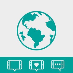 Earth icon stock vector illustration flat design