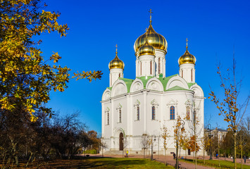 Autumn landscape. Catherine Cathedral in Pushkin. Autumn 2016.