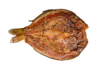 Delicious smoked fish with spices, appetizing