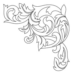 Vintage baroque ornament, corner. Retro pattern antique style acanthus. Decorative design element filigree calligraphy vector. - stock vector