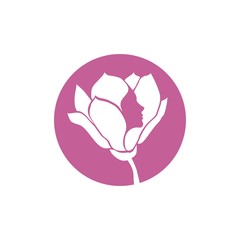 цветок и профиль девушки