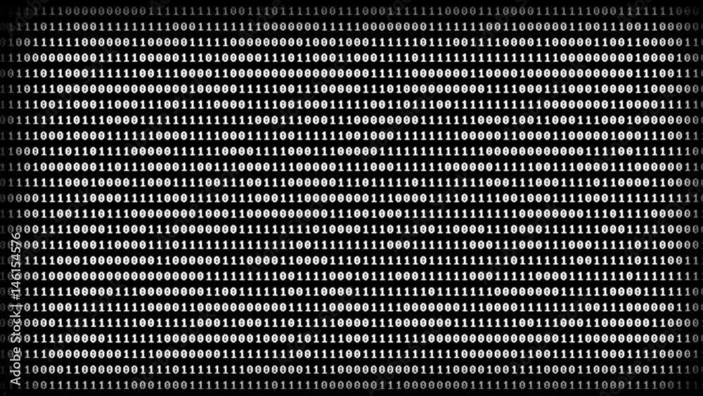 Poster 4k animation abstract random binary digi number 0 and 1 over dark background