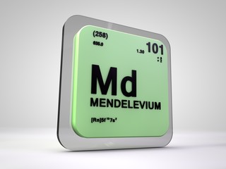 mendelevium - Md - chemical element periodic table 3d illustration