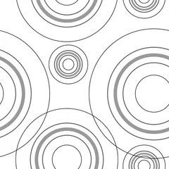 Behang Cirkels Naadloos zwart-wit cirkelspatroon