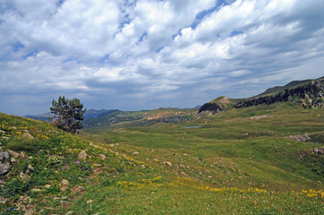 Obraz premium Artvin,is a city in northeastern Turkey about 30 km inland from the Black Sea.There are amazing plateaus and small crater lakes on the its muntains.