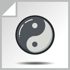 Taoism yin yang icon. Vector Isolated flat colorful illustration.