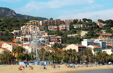 Lavandou - French Riviera - beach and big wheel