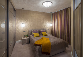 Bedroom, contemporary interior of home.