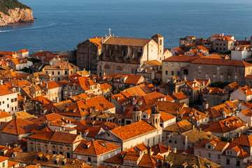 View from the top of the old part of the city to Dubrovnik, Croatia.