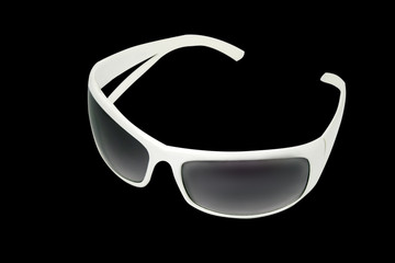 Sunglasses white, isolated on black