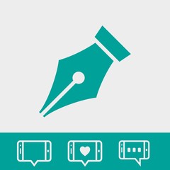 fountain pen icon stock vector illustration flat design